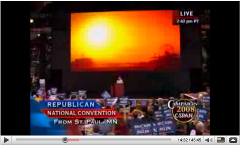 Video projection backdrop at the RNC, St. Paul, MN 2008