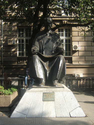 Nikola Tesla monument in Belgrade