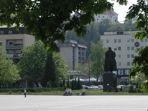 The largest statue of Tito in the world, in Velenje, Slovenia