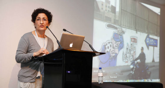 Cairo-based historian and artist, Huda Lufti, delivers the second reflection on media's powerful role in recent and current political upheavals. (Photo courtesy Art Dubai)
